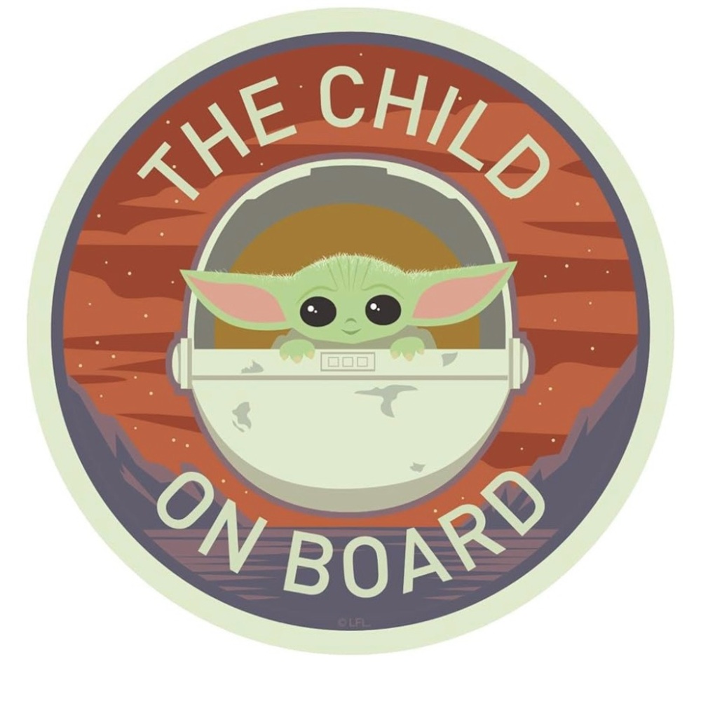 Chroma Graphics Mandalorian The Child On Board Vinyl Sticker Decal Star Wars